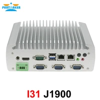 partaker fanless industrial mini pc intel celeron j1900 quad core dual lan linux micro computer support rs232 rs485 com hd mi