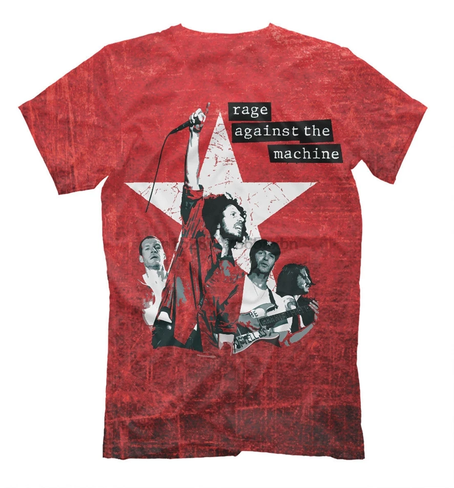 Футболка Rage Against The Machine-Красная футболка с принтом анархия панк Рок ратм