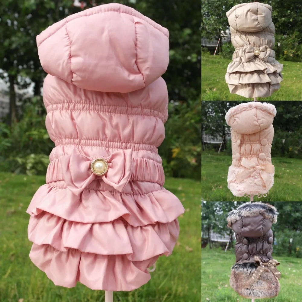 

Различное роскошное зимнее пальто для собак, теплое платье принцессы для домашних животных, пальто, Комбинезоны для домашних животных, зимн...