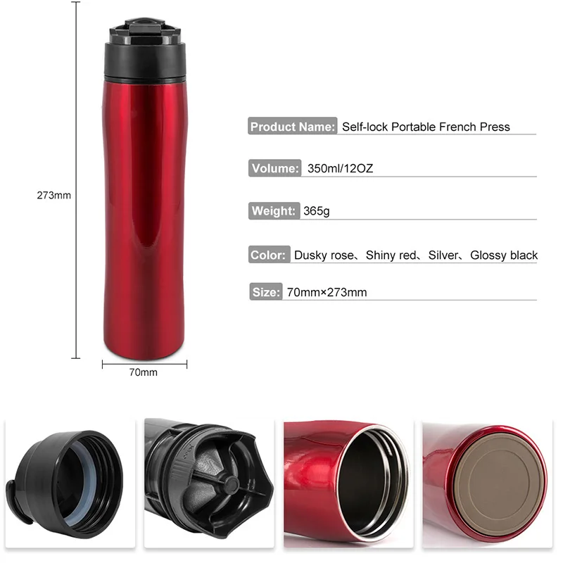 

New Creative Cafeteira Portable French Press Pot Insulation Cold Practical Stainless Steel Filter For Tea and Coffee