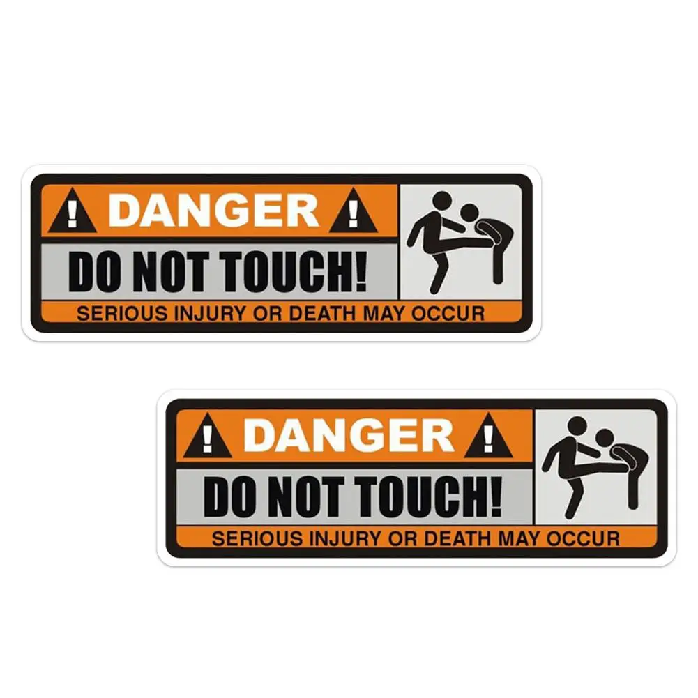 

1 Pair Car Sticker DANGER Do Not Touch Sign Sticker Reflective Funny Decoration