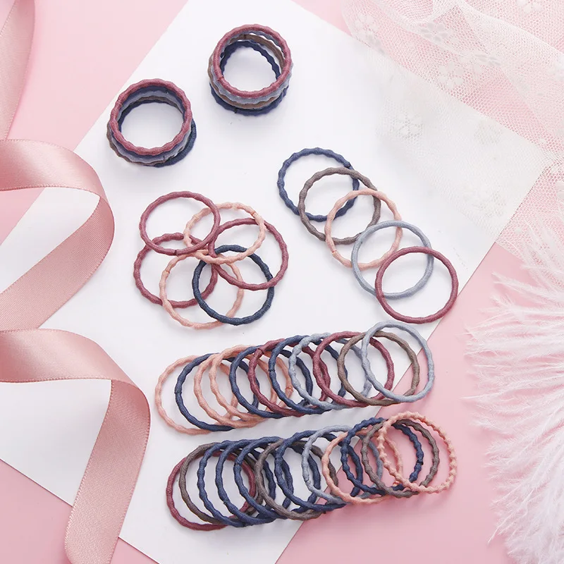 

FENGLI Not Hurt Hair Hair Bands for Girl 50pcs/set Geometric Hand Rubber Band Candy Colors Good Quality Hair Holder Accessories