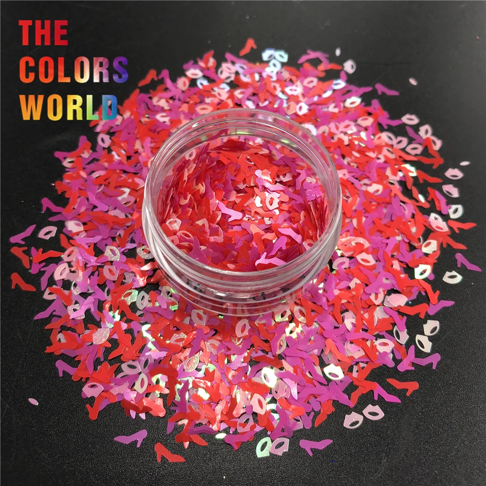 TCT-362 Mix Lip Heart Cinderella’s slipper Nail Glitter Art Decoration Body Tumbler Crafts Accessories Party Supplier | Красота и