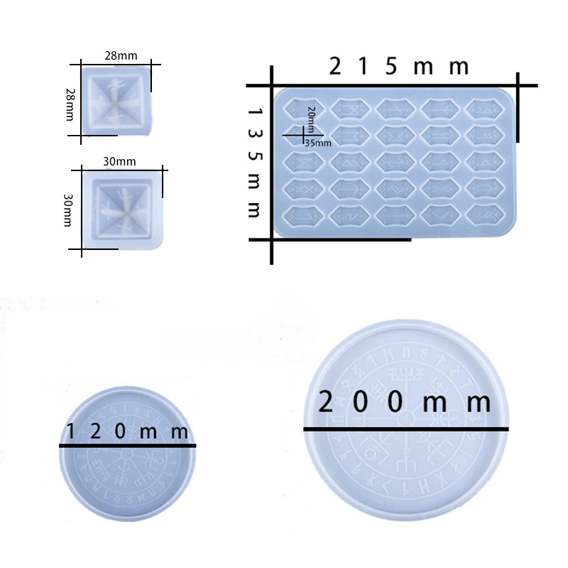 

DIY Epoxy Mold Rune Fu Divination Silicone Mold Round Resin Mold Manual Mirror Disk Epoxy Mold For DIY Jewelry Making