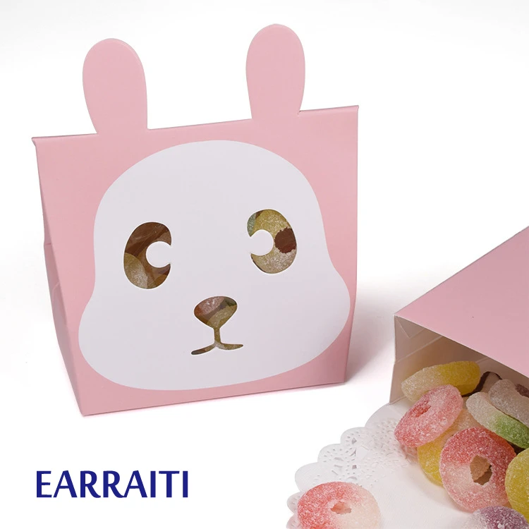 

50 PCS Candy Gift Boxes Packaging Paper Gift Box Wedding Favors Gift Bags Small Paper Candy Bag Birthday Cartoon Kids Party Pink