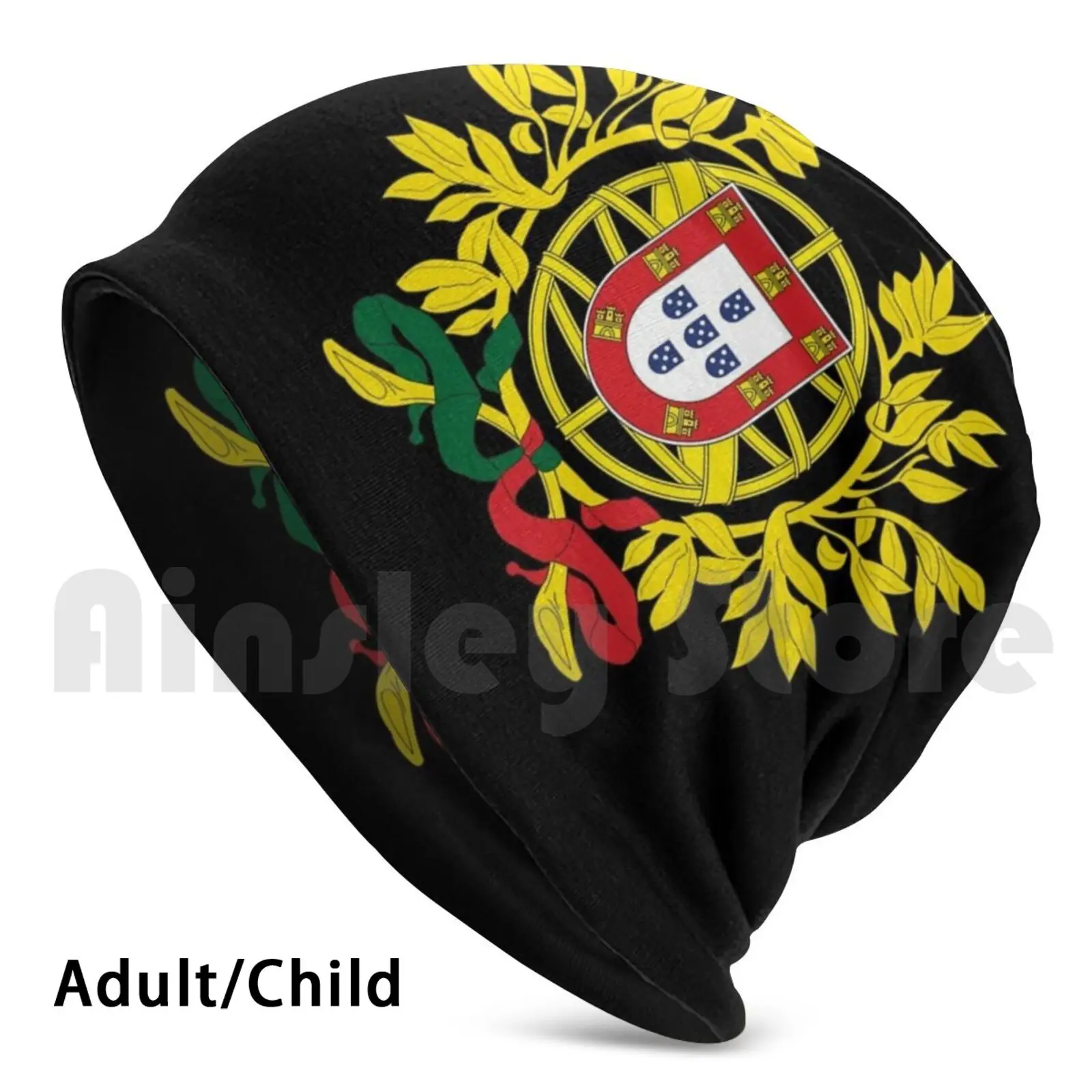 

Portugal Flag Coat Of Arms Face Beanie Hedging Cap DIY Print Cushion Beanies Print Portugal Portuguese Pride Portugal