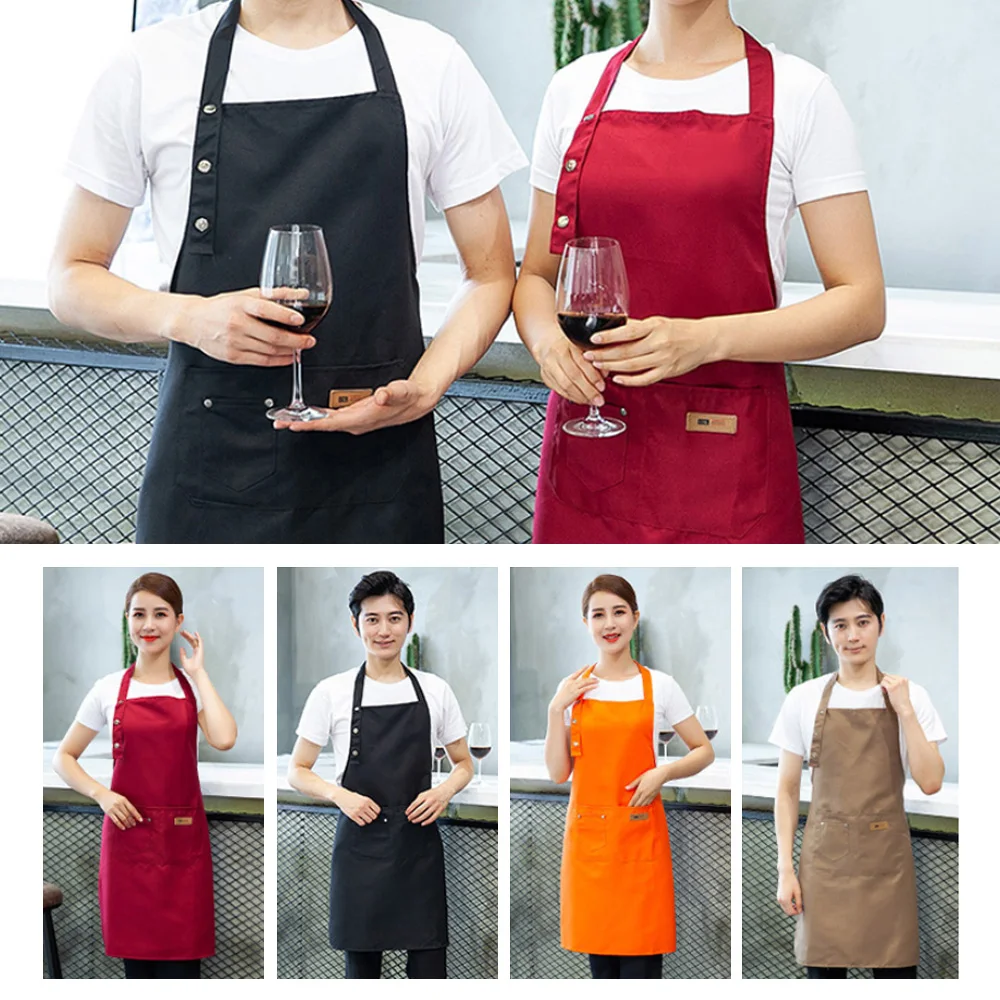 

Halter Cleaning Apron Cooking Baking Kitchen Accessory Canvas Kitchen Apron for Women Men Chef Waiter Cafe Shop BBQ Hairdresser