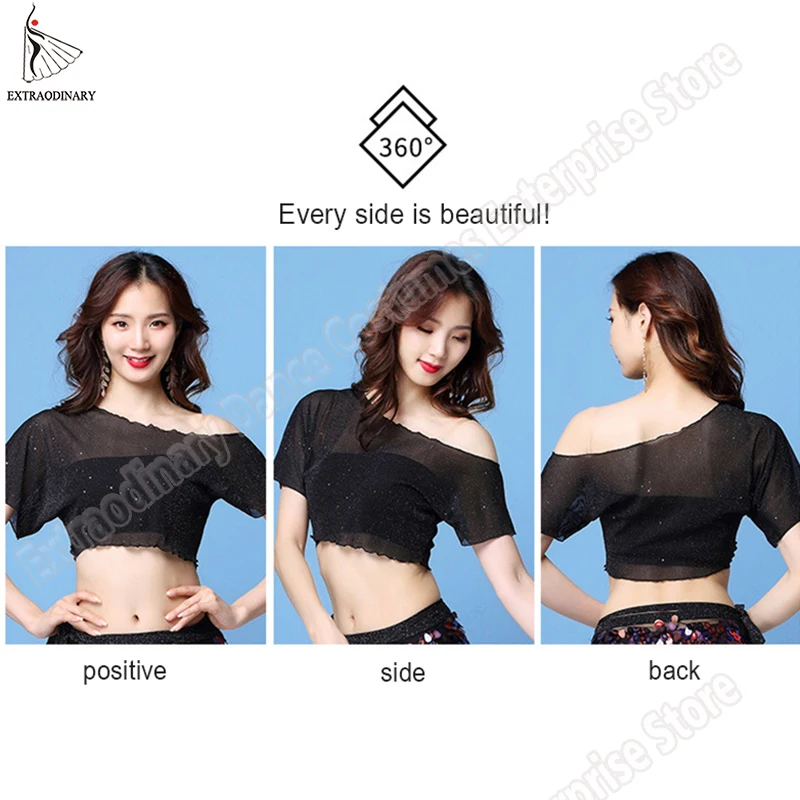 Женский топ для танца живота тренировочный набедренный платок с блестками