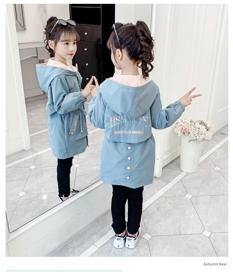 Детская модная верхняя одежда для детей осенняя куртка девочек пальто с