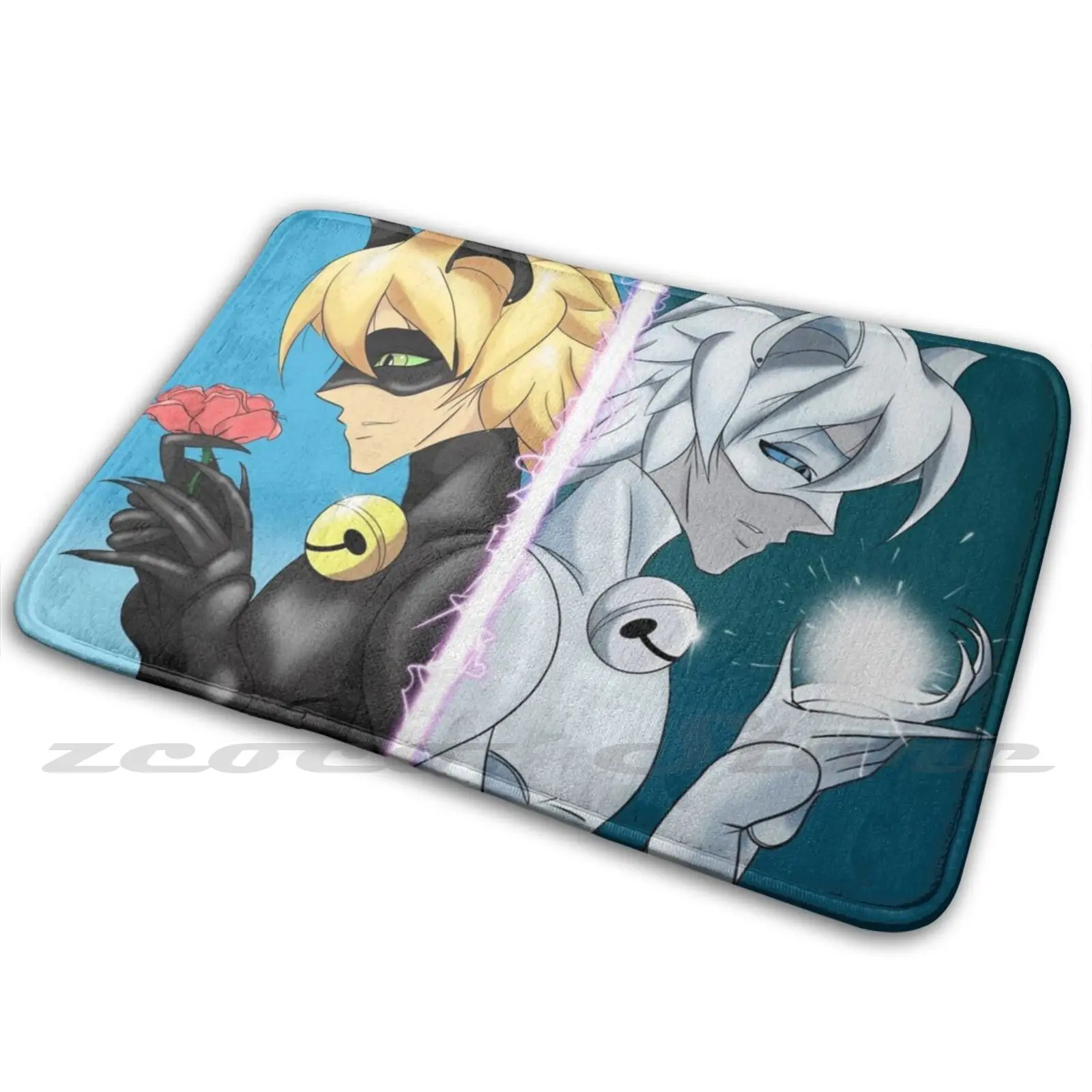 Ковер для чата и Blanc нескользящий коврик двери впитывающий воду кошачий Fanart -