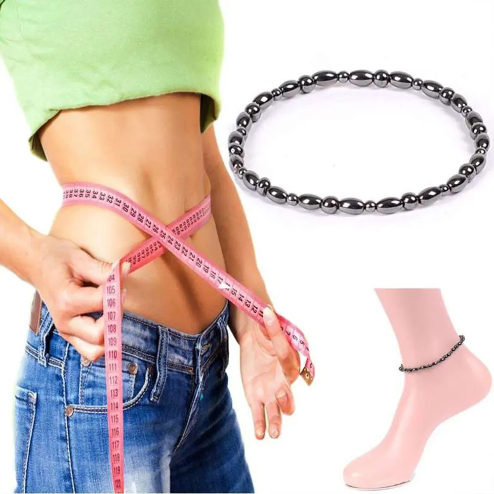 

1 Set Of Magnetic Black Gallstone Healthy Weight Loss Bracelet Slimming Earring Acupoint Massage Anklet Slimming Ring Body Relax