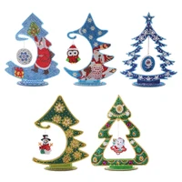 luminous crystal christmas tree diy special shaped drill diamond painting desk ornaments kit mosaic craft home room decorations