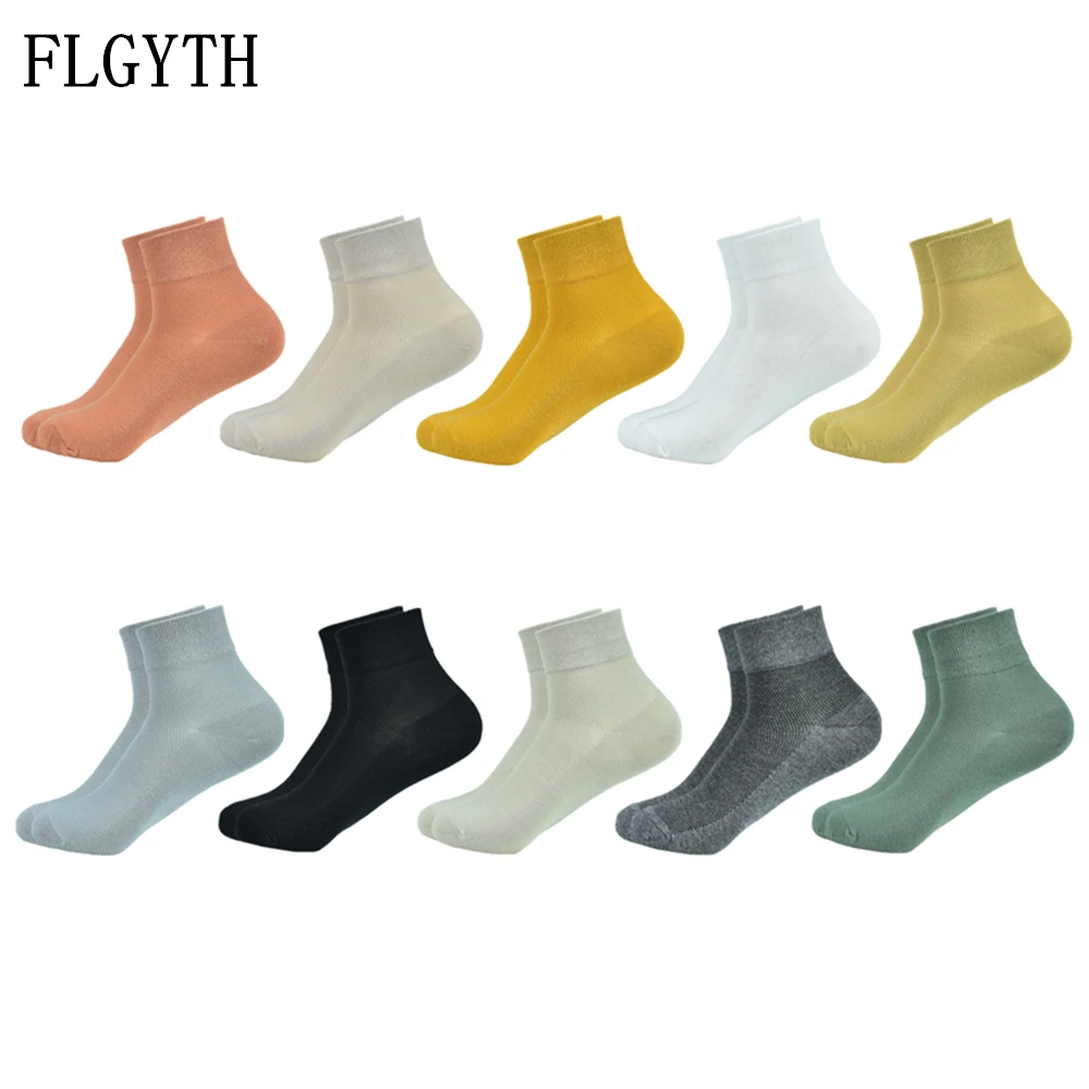 Носки FLGYTH Мужские дышащие деловые повседневные черные белые хлопковые летние