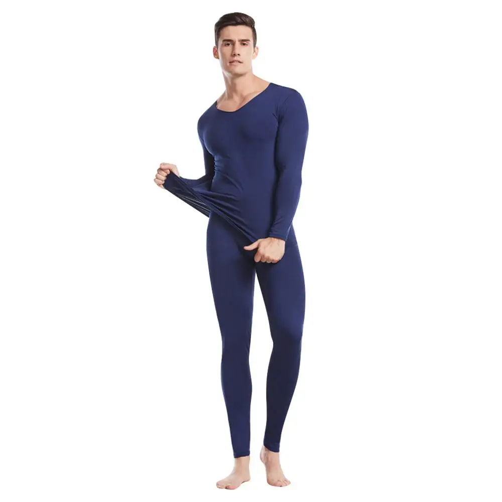 Мужской зимний термальный костюм тонкое бесшовное нижнее белье сохраняющее