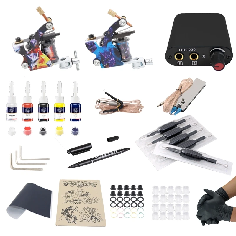 Kissure Tattoo Kit Tattoo Machine Set Dual-machine Mainstream Configuration Tattoo Beginner Set