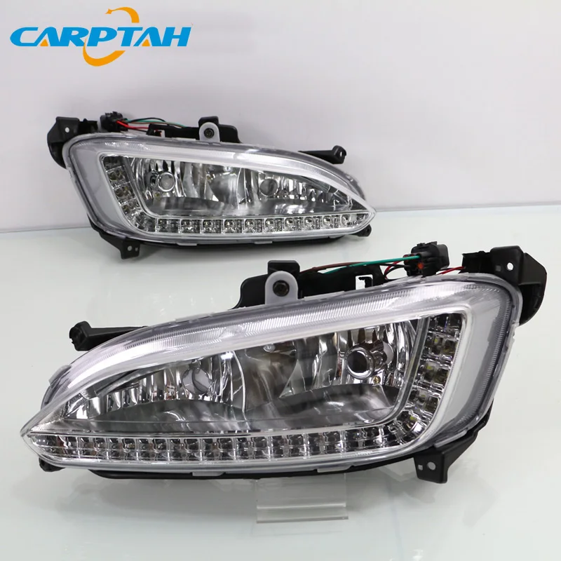 Светодиодный дневной светильник для Hyundai Santa Fe IX45 2013-2015 Plug & Play Водонепроницаемый