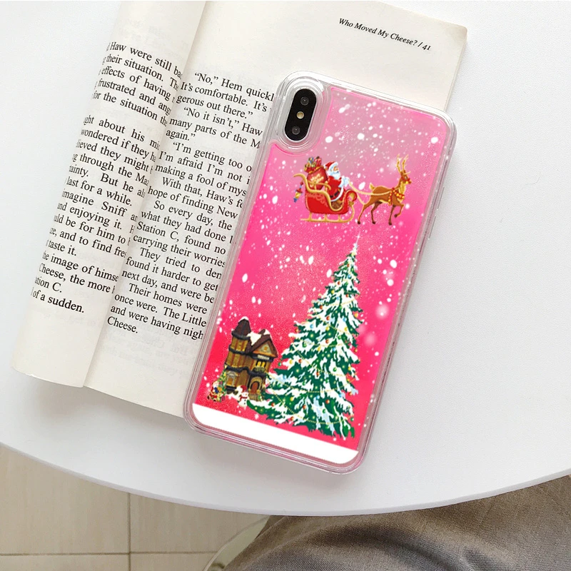 Christmas Luminous Phone Case for IPhone 11 Pro XS Max X Fashion Quicksand Cover Iphone 7 8 6 S 6S Plus 7Plus 5 5S |