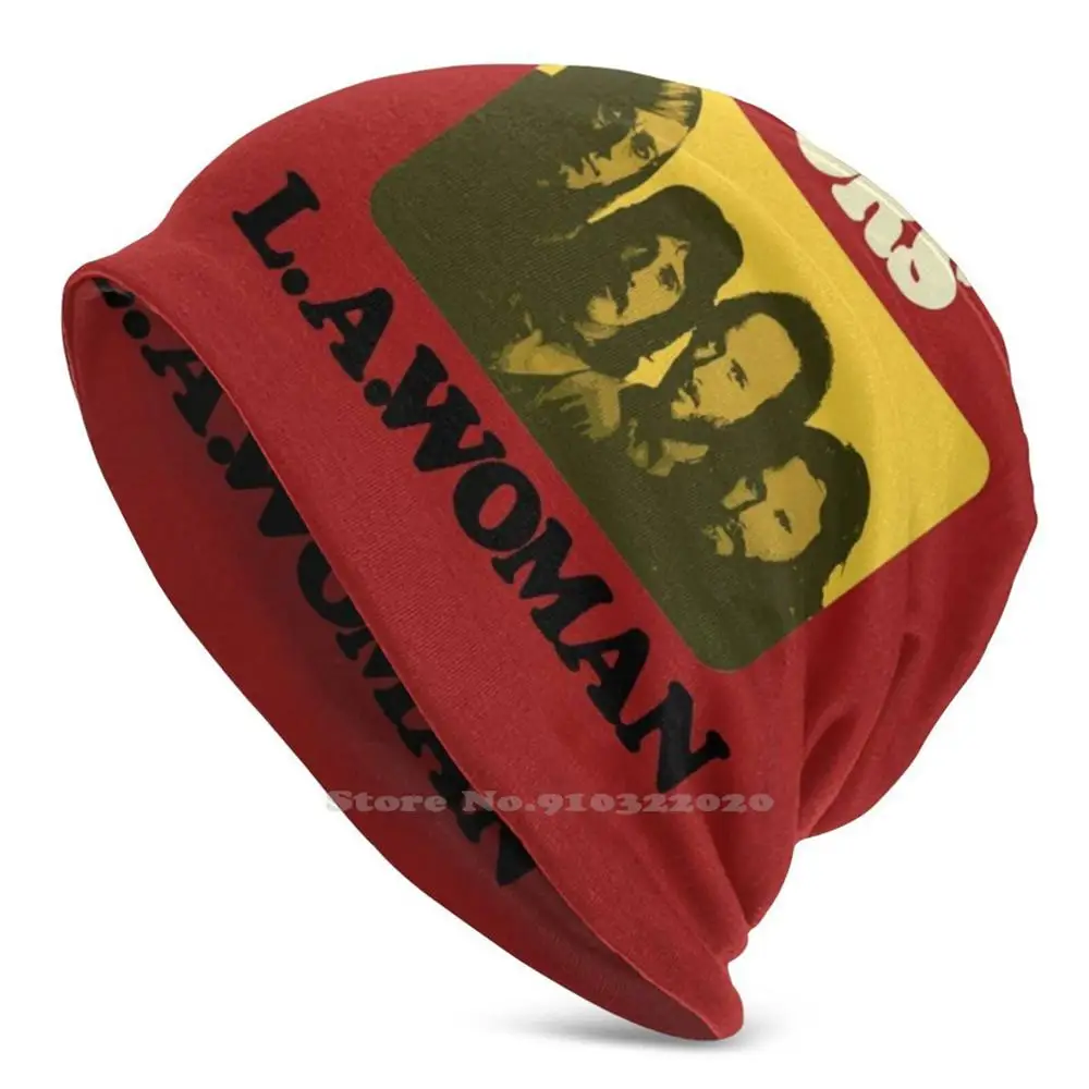 

La Woman Shirt Sticker Mask Unisex Men Women Thin Beanie Casual Cap Doors Morrison Jim La Womens Album Cover Logo Classic