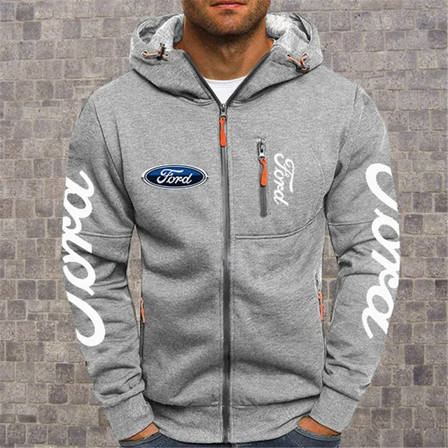 2020NEW Men's Hoodies Ford Mustang Car Logo Print Casual HipHop Black Hooded Fleece Sweatshirts Zipper Jacket Men Tops | Автомобили и