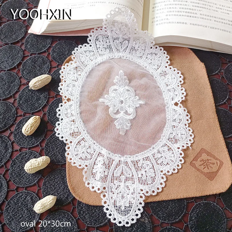 

Luxury mesh embroidery lace table place mat pad cloth cup coaster placemat mug dish doily kitchen Christmas wedding tableware