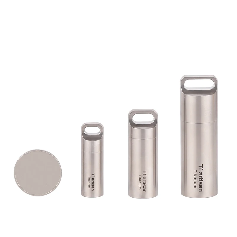 Футляр для таблеток Tiartisan брелок с капсулой большой картридж из чистого титана