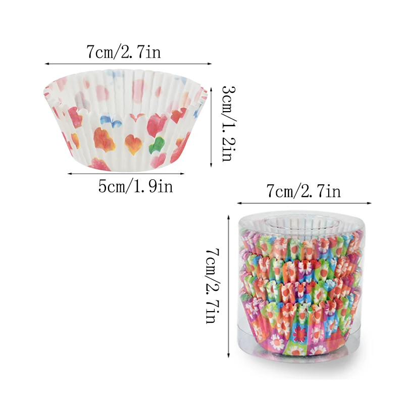 100Pcs/lot Floral Printed Cupcake Paper Liners Muffin Cases Cake Forms Baking Tray Kitchen Accessories Pastry Mold Decor Tools | Дом и сад