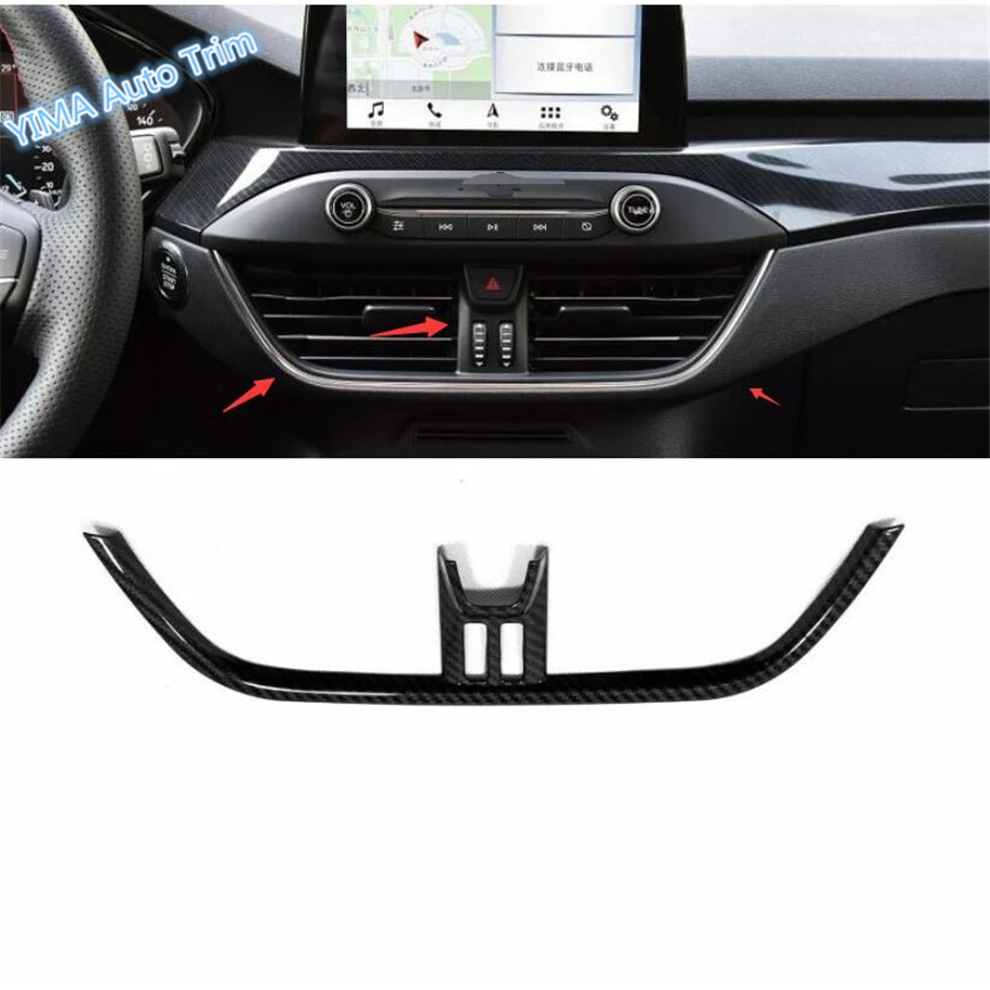 

Lapetus Auto Styling Middle Air Conditioning AC Outlet Vent Cover Trim ABS Fit For Ford Focus 2019 2020 2021 / Carbon Fiber Look