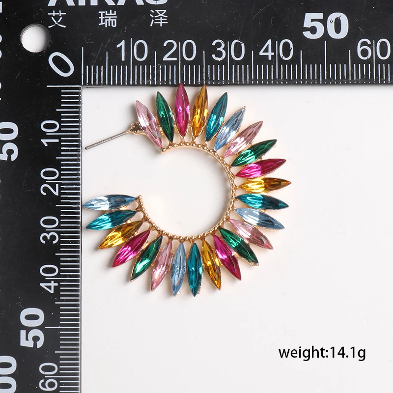 Boho серьги-кольца Многоцветный Круглый Большой богемные серьги женские модные длинные Brincos серьги ювелирные изделия Oorbellen