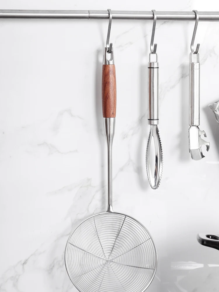 

Strainer Spoon Stainless Steel Durable Wire Fine Mesh Colander Noodles Hangable Kitchen Baking Cooking Tools Food Filter MM60LS