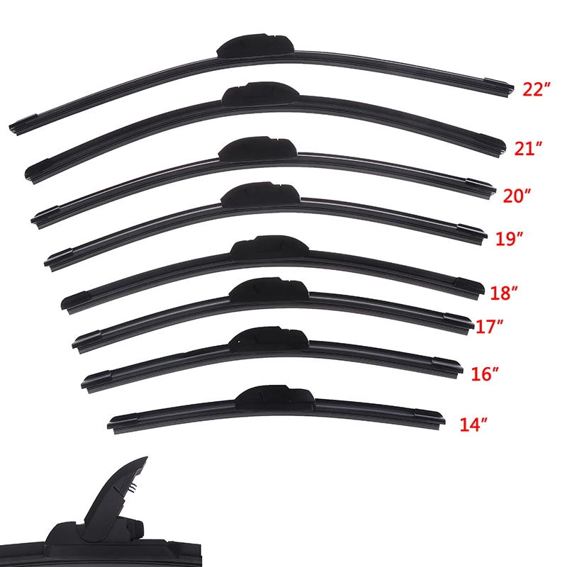 

14 ''16'' 18 ''19'' 20 ''21'' 22 ''Универсальный u-тип мягкая Безрамное Bracketless резиновая щетка стеклоочистителя для лобового стекла автомобиля