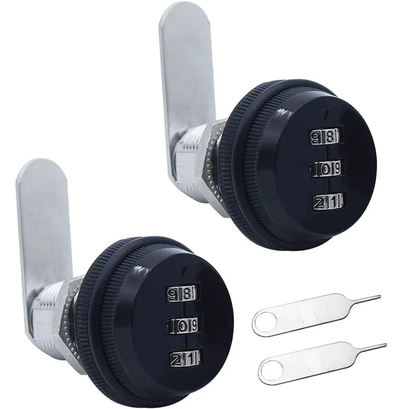 

3-Digit Combination Password Lock Keyless Cam Lock - Zinc Alloy Coded Security Lock for Safe Locker Box Cabinet Drawer Door