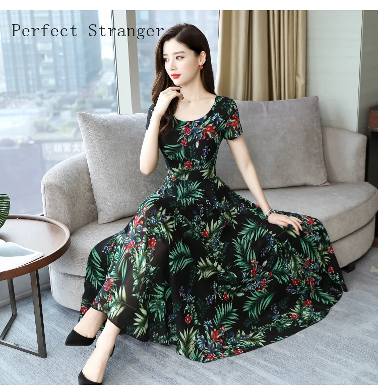 Высокое качество 2020 Лето Новое поступление цветочный принт круглый воротник с