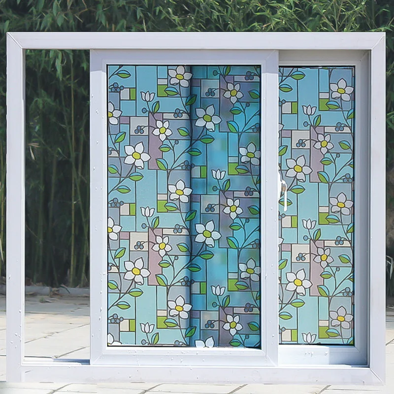 Красочные самоклеющиеся оконные наклейки для ванной комнаты целлофановая