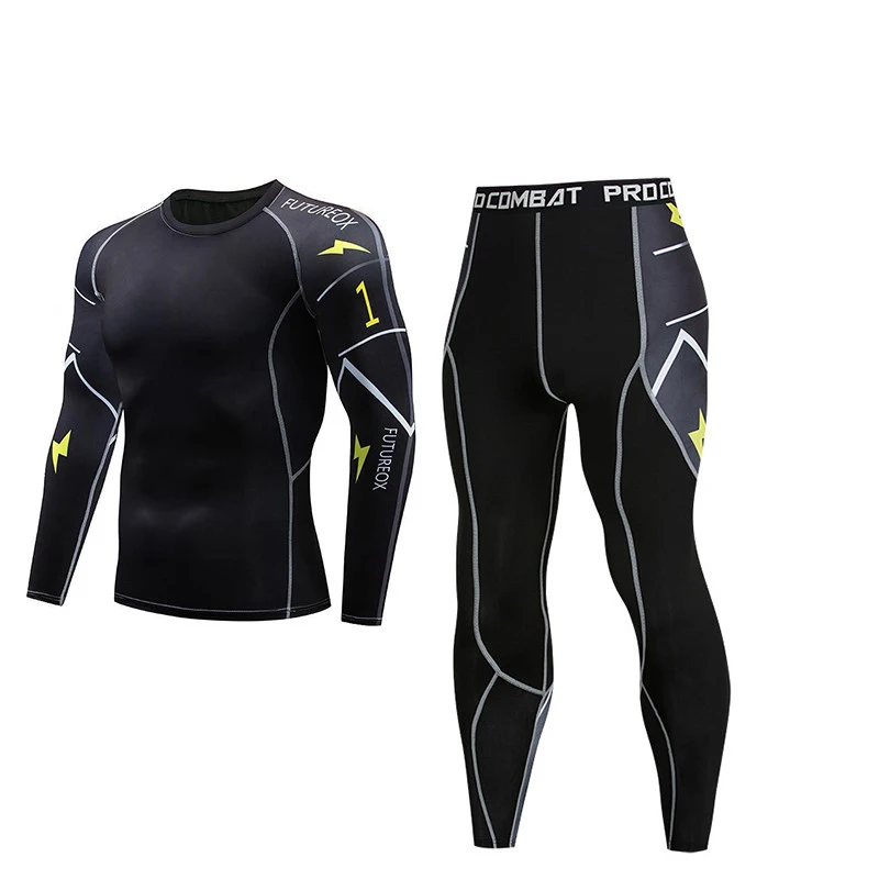 

Men thermal underwear sets compression sweat quick drying long johns fitness bodybuilding shapers clothing kit