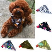 15color dog bandana bibs dog scarf collar adjustable pet neckerchief scarf waterproof saliva towel for small medium large dogs