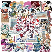 10/30/50PCS Ukiyo-e Waves Stickers Laptop DIY Guitar Luggage Skateboard Fridge Car Waterproof Graffiti Sticker Decals Kid Toys