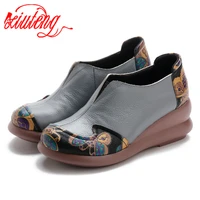 xiuteng new spring autumn shoes woman cow leather flat platform women shoes womens loafers thick soled female sneakers
