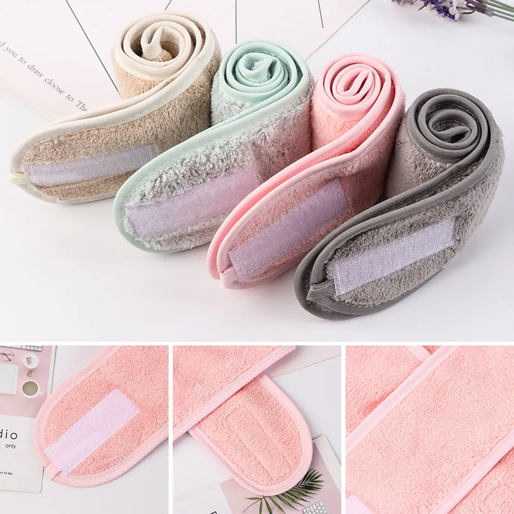 

1pcs Soft Facial Hairband Make Up Wrap Head Band Cleaning Cloth Headband Adjustable Stretch Towel Shower Caps Hair Wrap