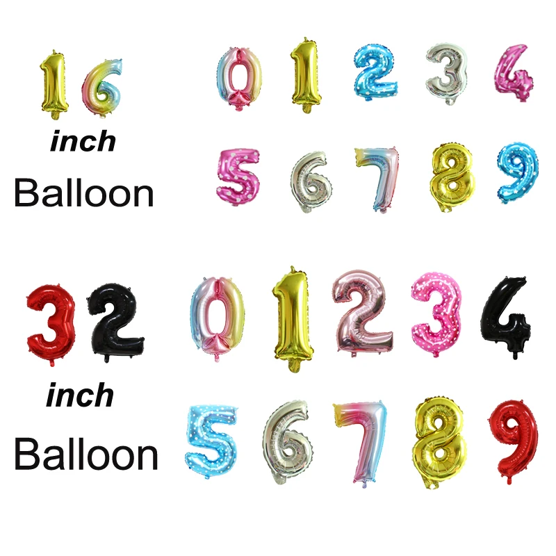 

Ballon Chiffre Foil Balloons 16 32 Inch Digital Globos Baby Kids Birthday Adult Ceremony Decoration Anniversaire Bola Dq23