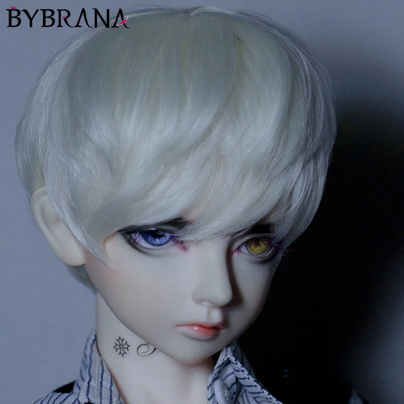 

Парик Bybrana Bjd 1/3 1/4 1/6 мужская кукла дяди Sd для ежедневного использования с короткими волосами слишком стильный черный коричневый серый желты...