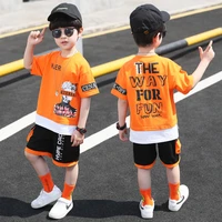 childrens suits summer clothes 2021 new boys short sleeves summer t shirt and shorts boys clothes 2pcs set kids wear