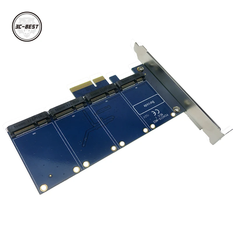 Плата-адаптер расширения PCI-E PCIe на mSATA SSD с RAID PCIM0401