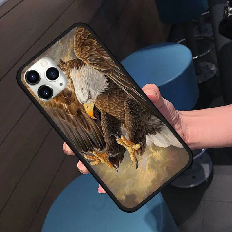 

animal Bald Eagle Domineering design Phone Case for iPhone 11 12 pro XS MAX 8 7 6 6S Plus X 5S SE 2020 XR Soft silicone