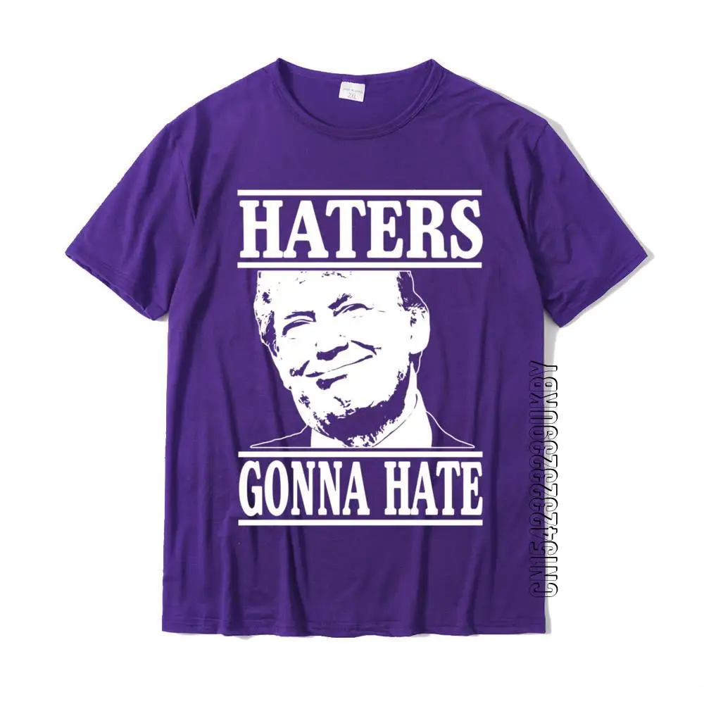 Мужские хлопковые футболки с забавными надписями Haters Going Hate Дональдом Трампом |