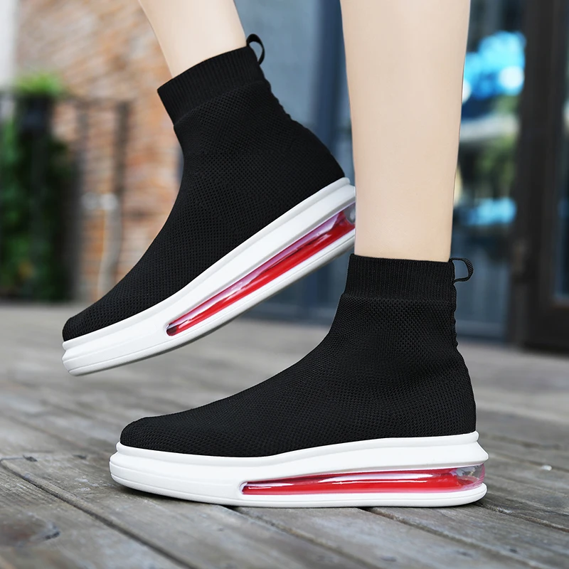 Woman socks shoes  Women's high-top sneakers  Women's cushion shoes  Woman fashion casual shoes   Woman comfort boots 35-40