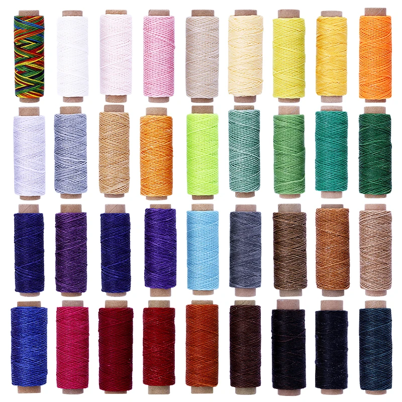 

LMDZ 36 Colors Waxed Thread Colorful Leather Sewing Thread Hand Stitching Thread for Hand Sewing Leather and Bookbinding Tools