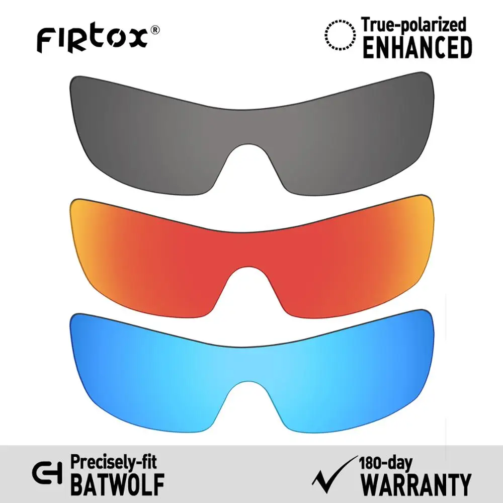 

Firtox True UV400 Polarized Lenses Replacement for-Oakley Batwolf OO9101 Sunglasses (Compatiable Lens Only) - Black+Red+Blue