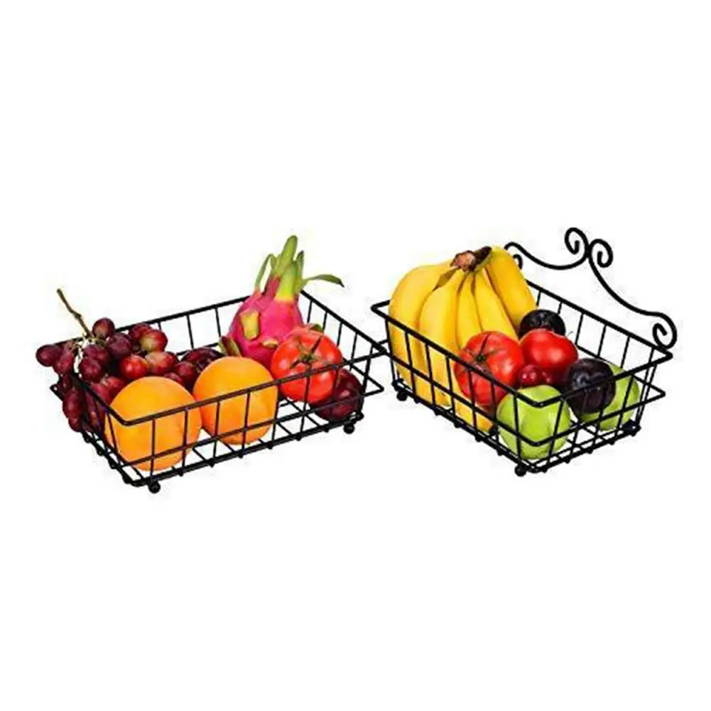 

2 Tier Nordic Metal Fruit Basket Portable Kitchen Storage Dividable Desktop Shelf Rack for Fruit Vegetables Household Toiletries
