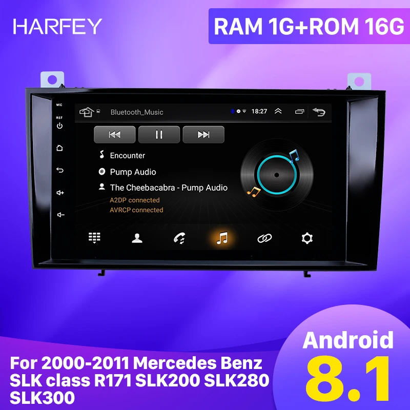 Автомобильный мультимедийный плеер Harfey 8 дюймов GPS Android 1 2din для Mercedes Benz SLK class R171