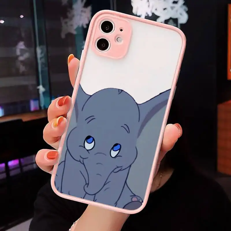 

Cartoon Cute Flying Elephant Phone Case Matte For iPhone 12 Mini 11 Pro XR XS Max 7 8 Plus X Hard PC Back Cover